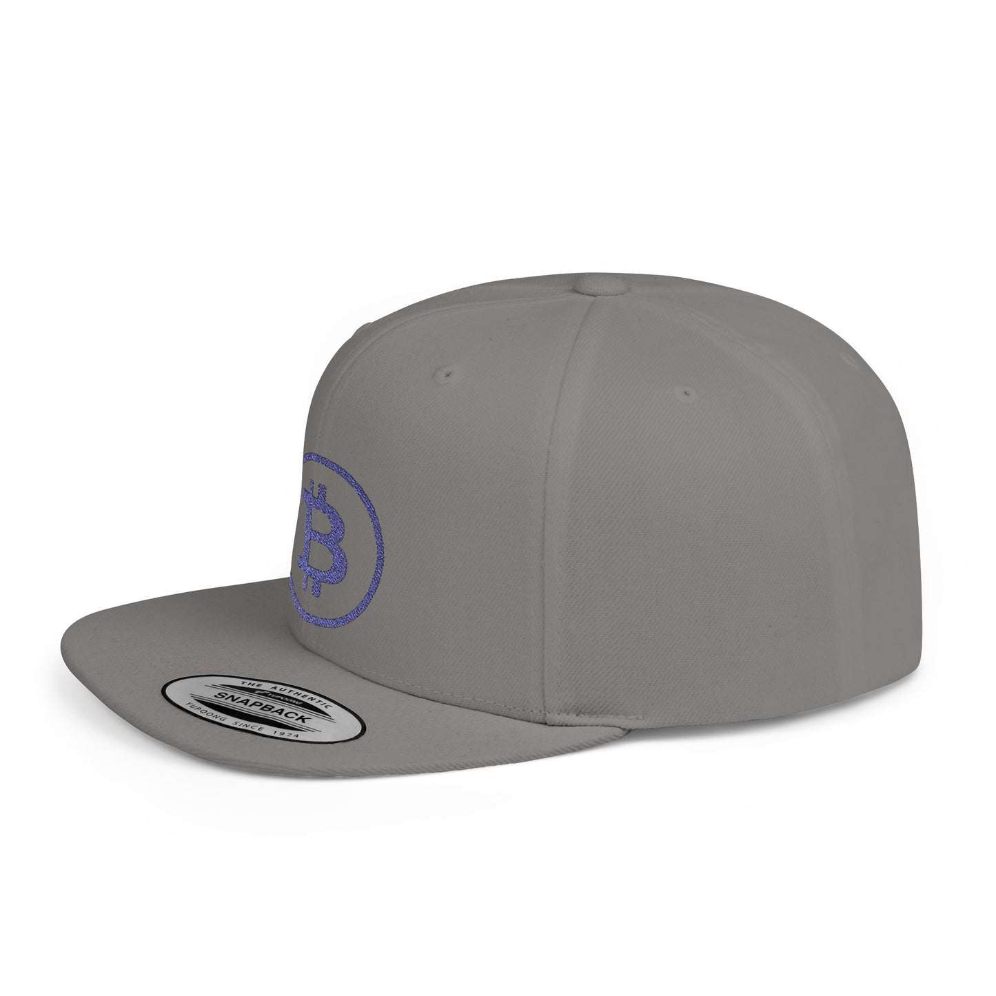 CRYPT-o-KEEPER - BTC blu- Flat Bill Snapback Cap | Trendy Hat for Outdoor Adventures, Western Events, Country Music Festivals, Everyday Style, Casual Wear