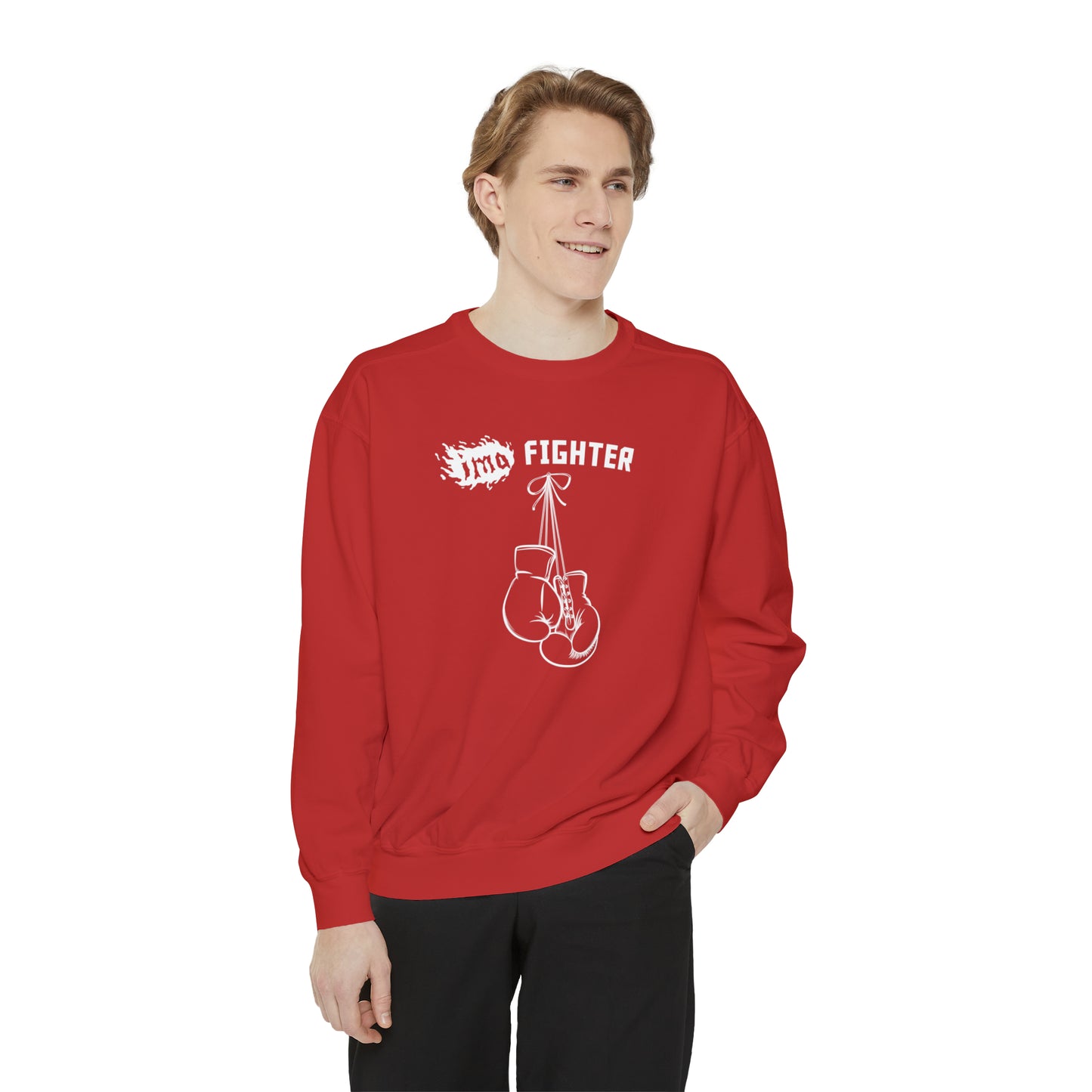 Fighter - logo - Unisex Garment-Dyed Sweatshirt
