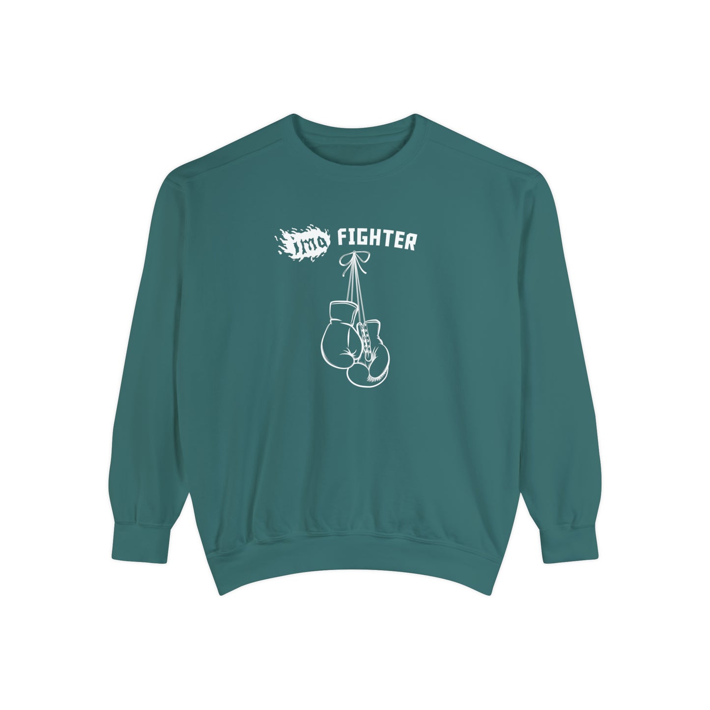 Fighter - logo - Unisex Garment-Dyed Sweatshirt