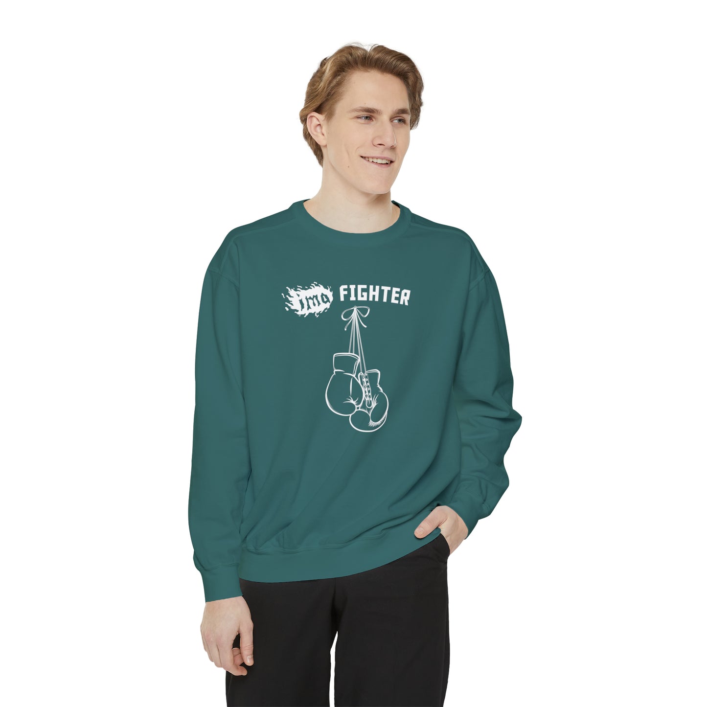 Fighter - logo - Unisex Garment-Dyed Sweatshirt