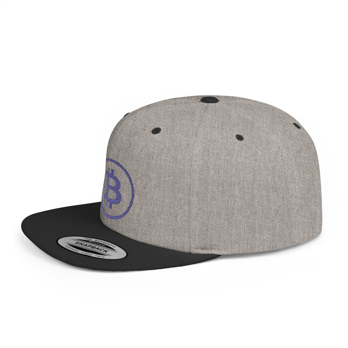 CRYPT-o-KEEPER - BTC blu- Flat Bill Snapback Cap | Trendy Hat for Outdoor Adventures, Western Events, Country Music Festivals, Everyday Style, Casual Wear