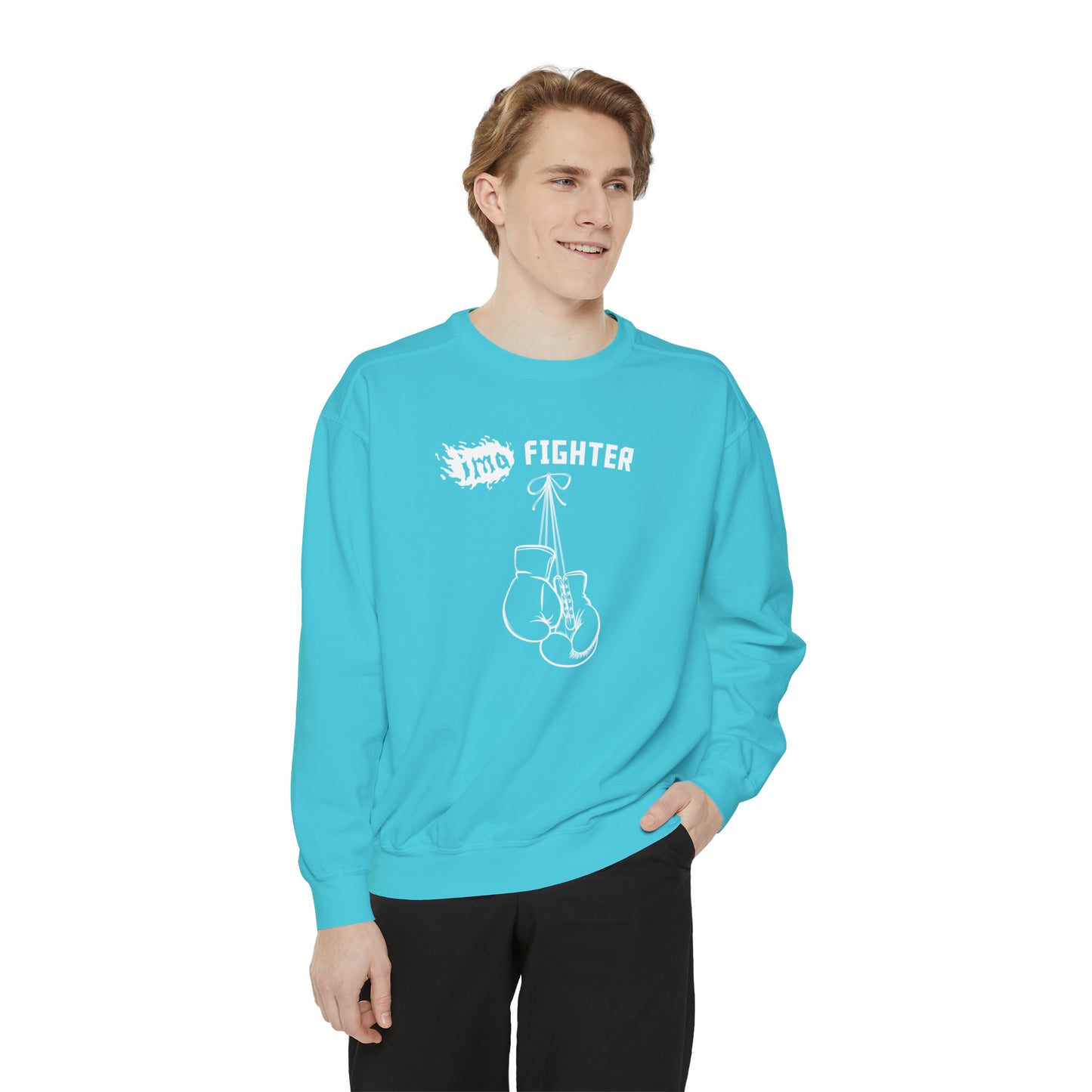 Fighter - logo - Unisex Garment-Dyed Sweatshirt