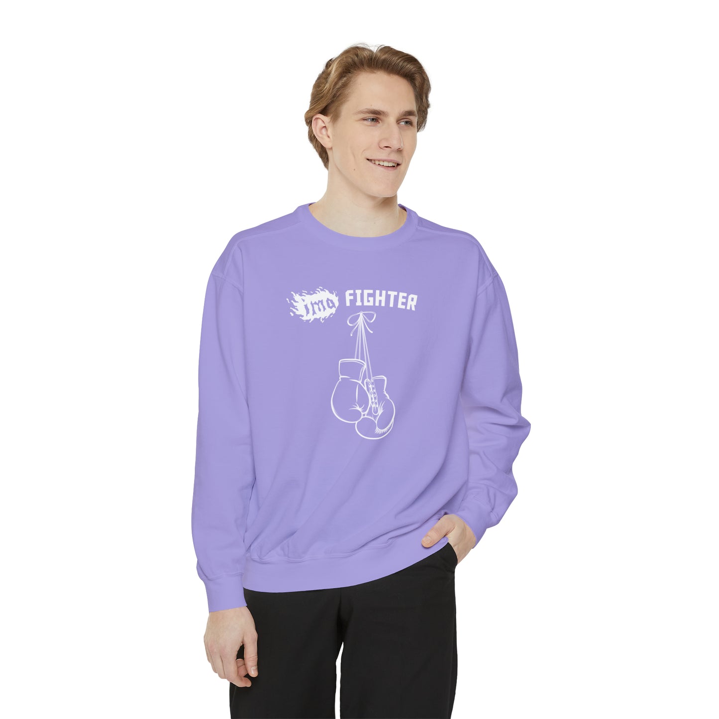 Fighter - logo - Unisex Garment-Dyed Sweatshirt
