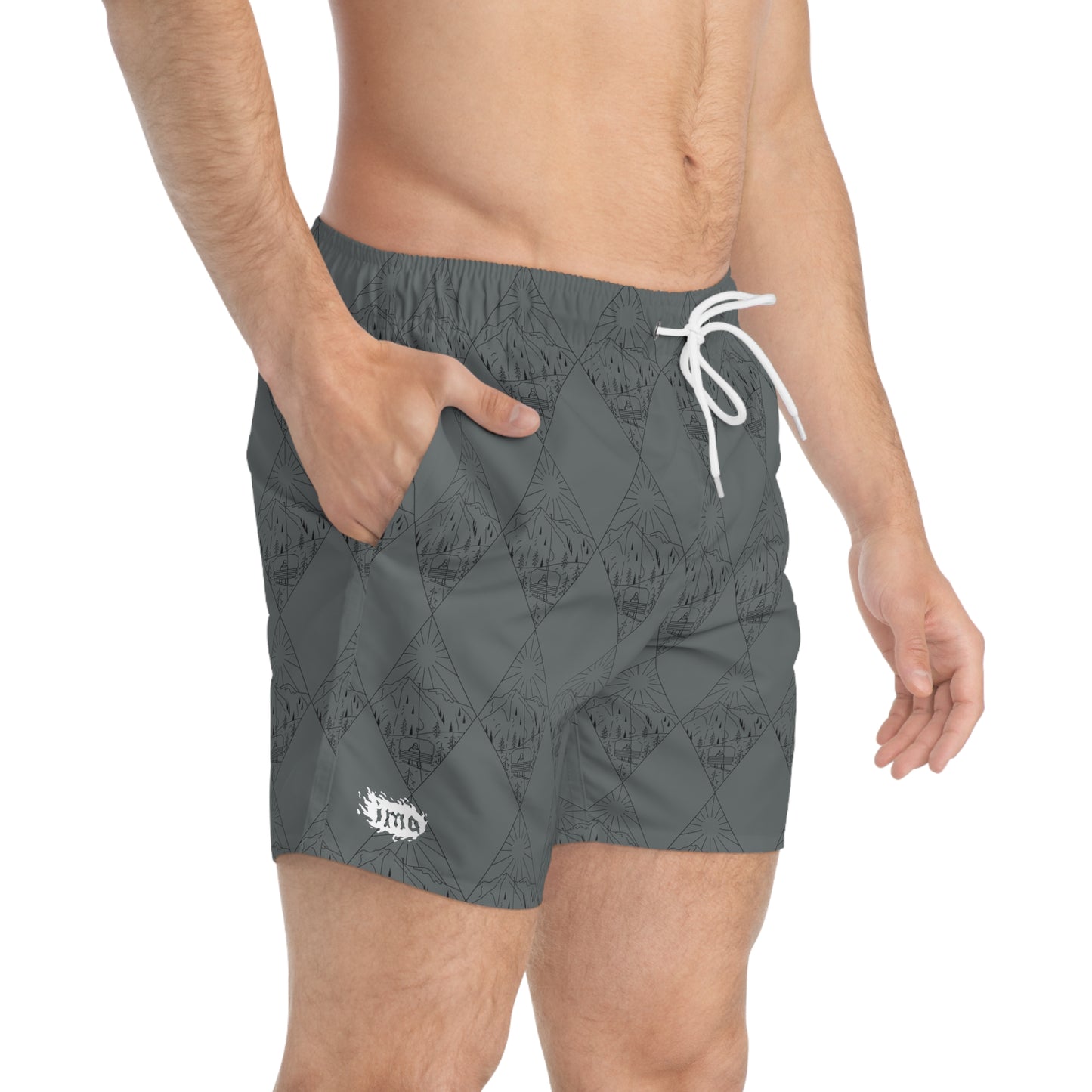 Dark Grey Chairlift - blk - Swim Trunks (AOP)