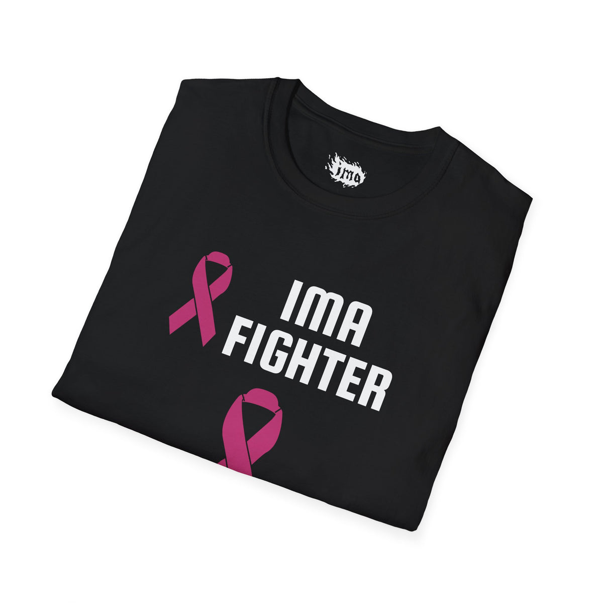 IMA Fighter – Pink Ribbon Unisex Tee – Black
