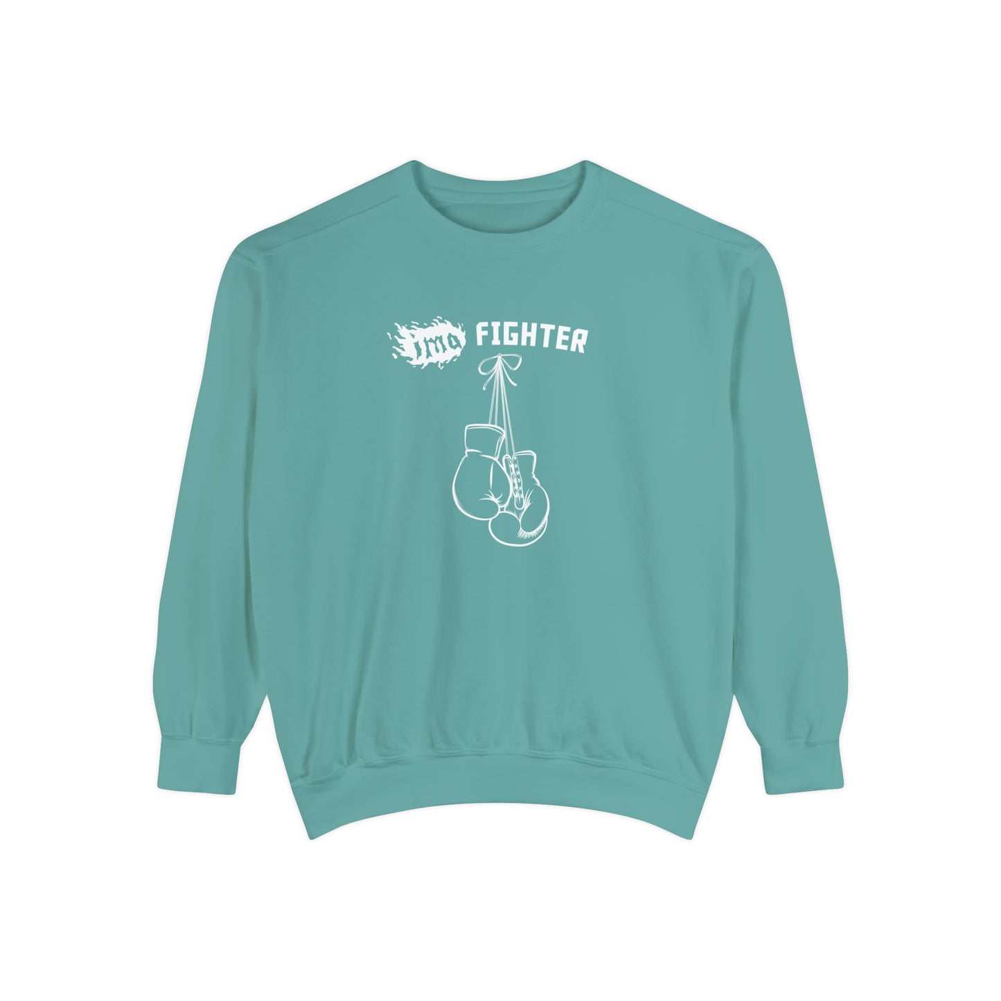 Fighter - logo - Unisex Garment-Dyed Sweatshirt