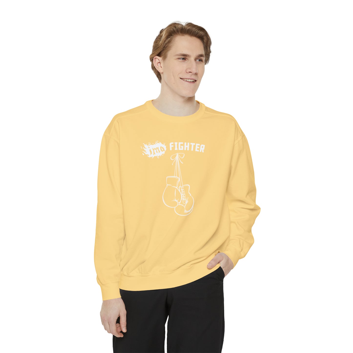Fighter - logo - Unisex Garment-Dyed Sweatshirt