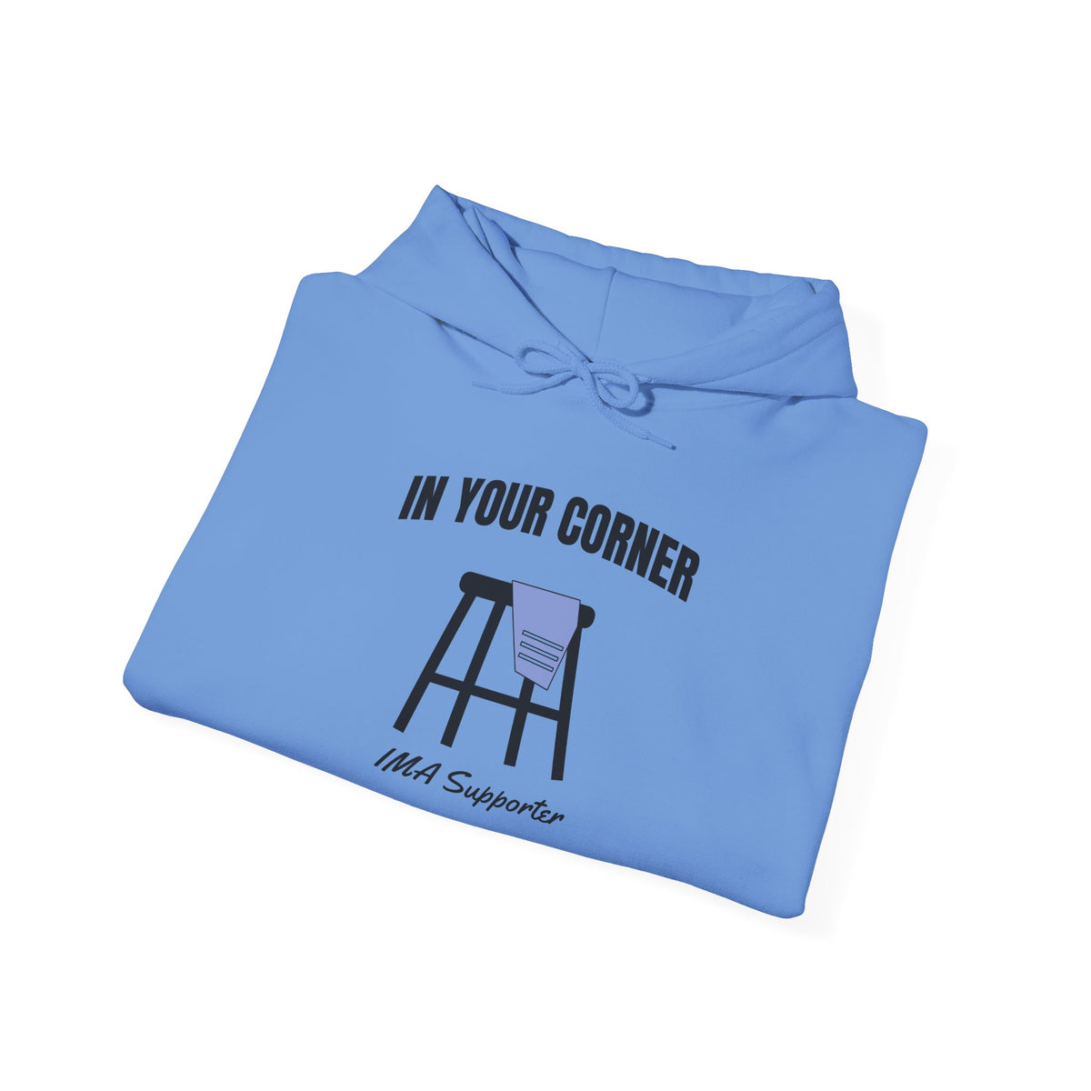 IMA Supporter – In Your Corner – Black/White – Periwinkle Stomach Cancer Awareness Hoodie