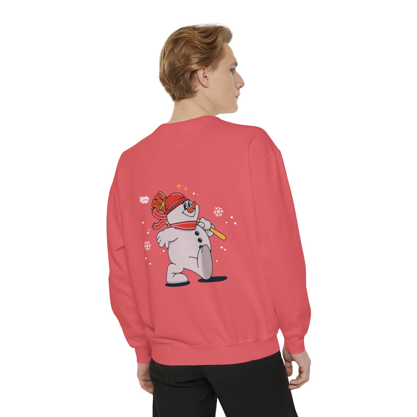 Snowman - txt - Unisex Garment-Dyed Sweatshirt