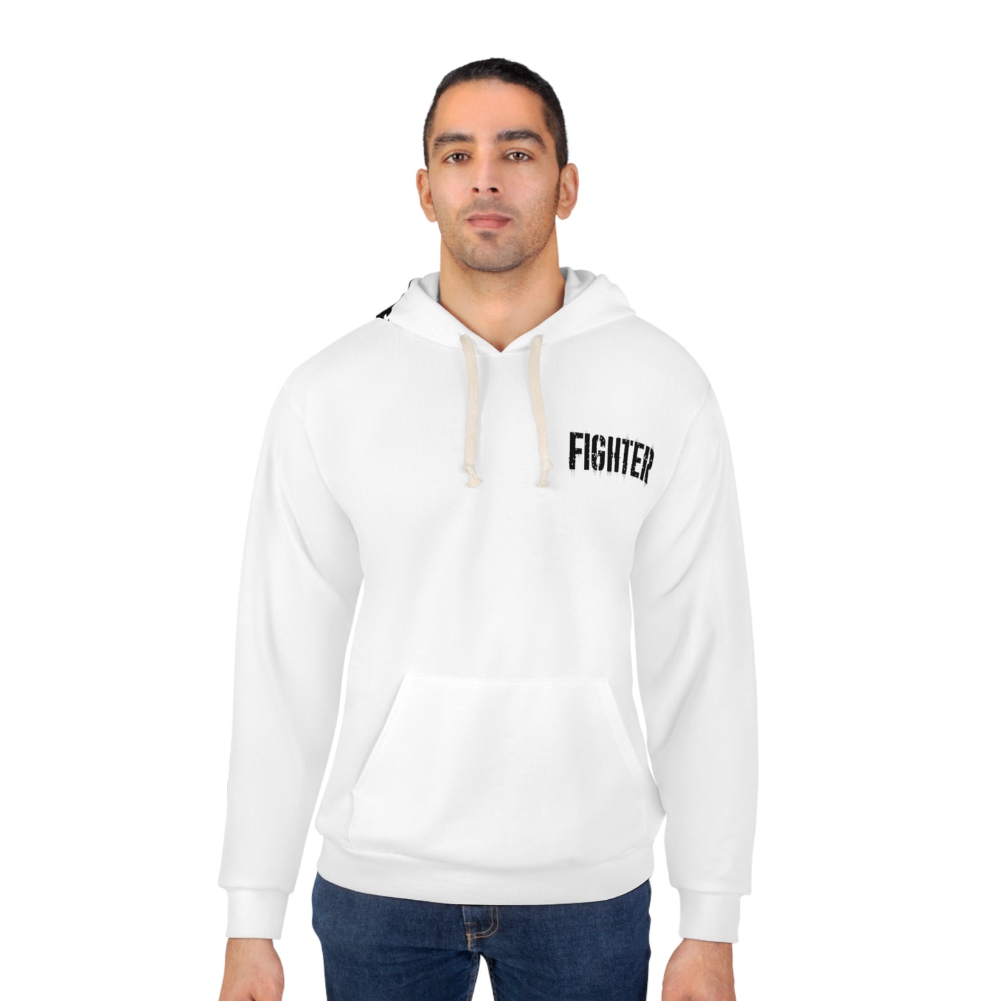 Fighter - txt - blk - Unisex Pullover Hoodie (AOP)