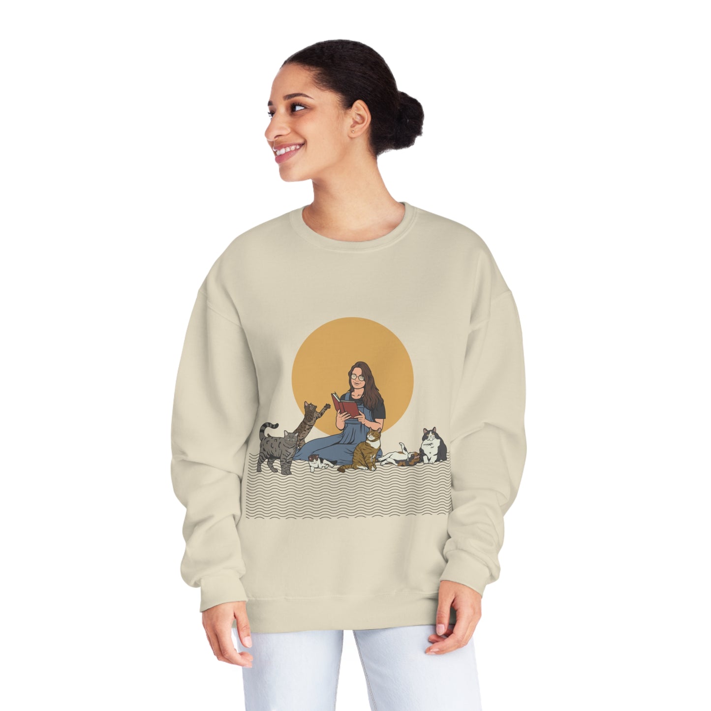 Cat Lady - Brunette - Unisex NuBlend® Crewneck Sweatshirt