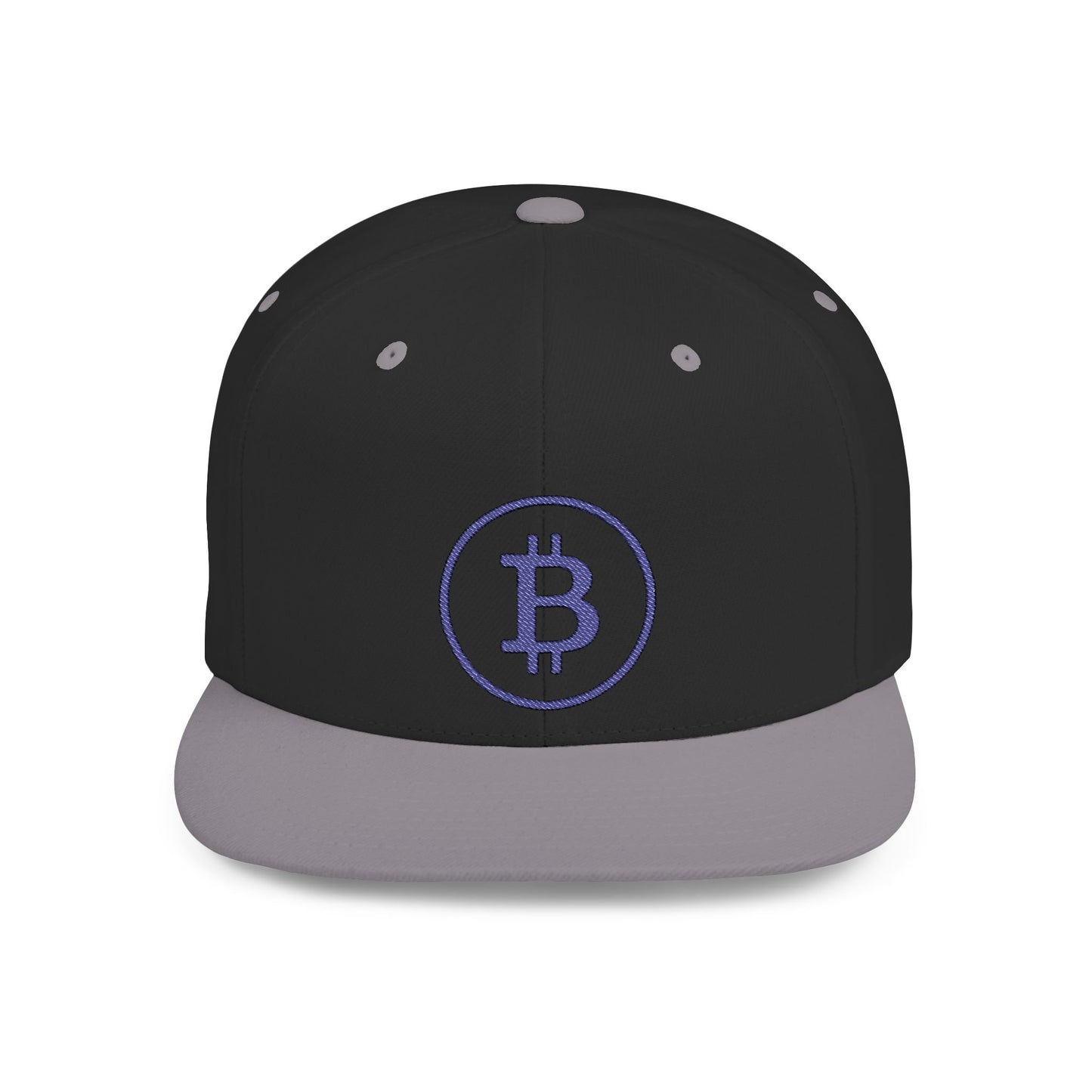 CRYPT-o-KEEPER - BTC blu- Flat Bill Snapback Cap | Trendy Hat for Outdoor Adventures, Western Events, Country Music Festivals, Everyday Style, Casual Wear