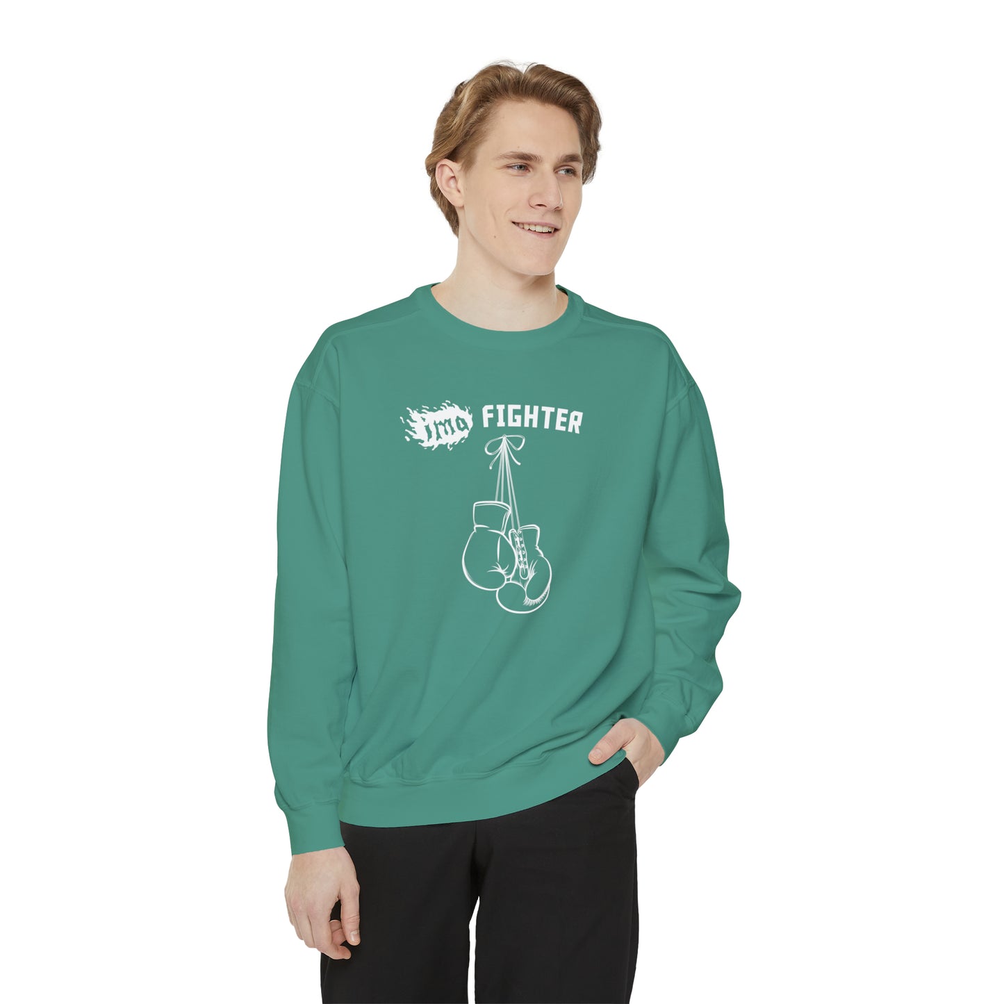Fighter - logo - Unisex Garment-Dyed Sweatshirt