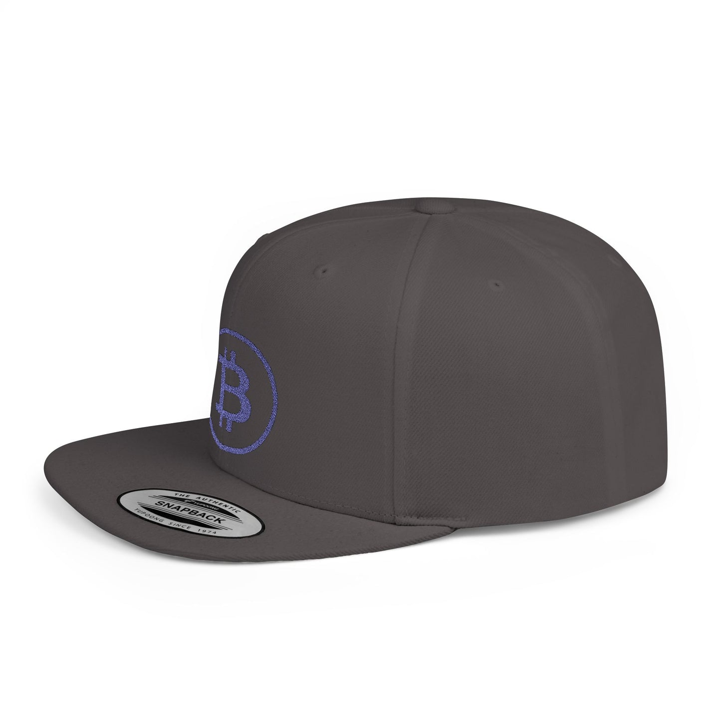 CRYPT-o-KEEPER - BTC blu- Flat Bill Snapback Cap | Trendy Hat for Outdoor Adventures, Western Events, Country Music Festivals, Everyday Style, Casual Wear