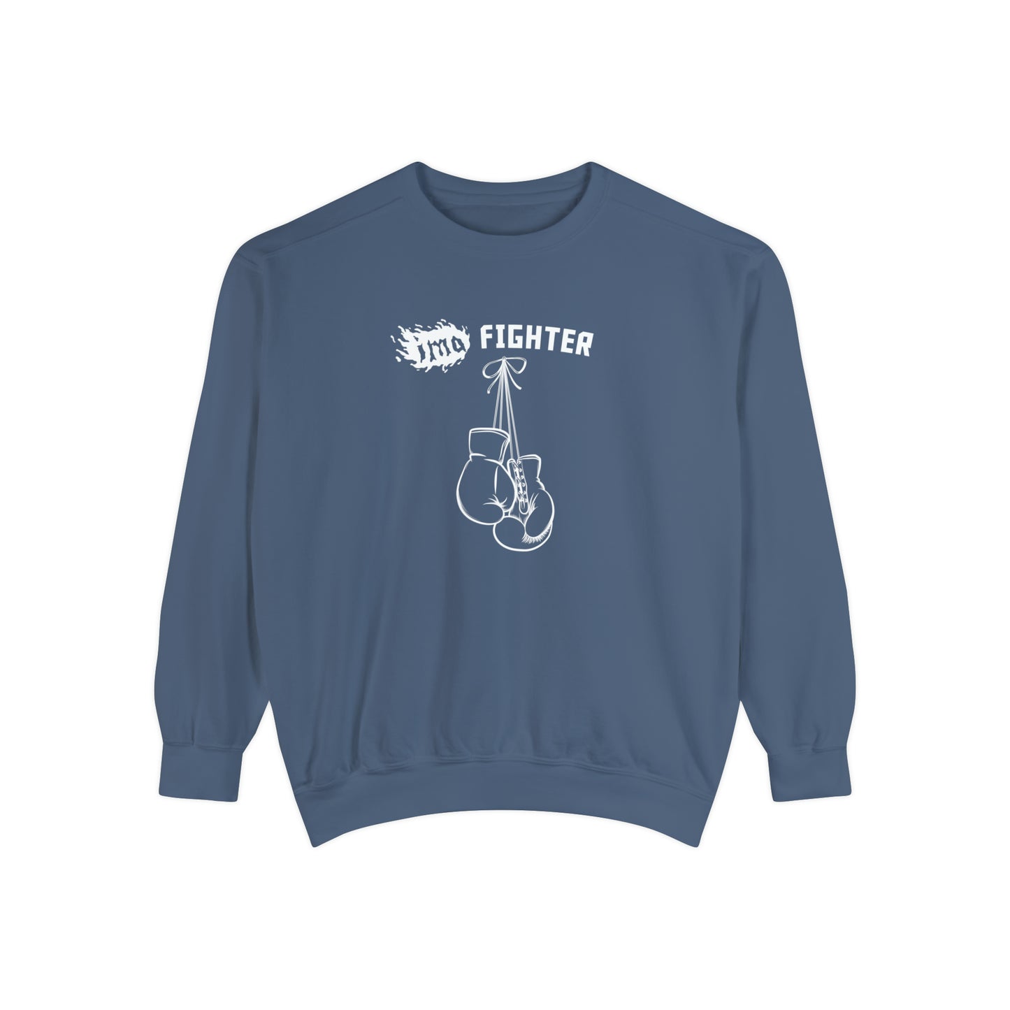 Fighter - logo - Unisex Garment-Dyed Sweatshirt