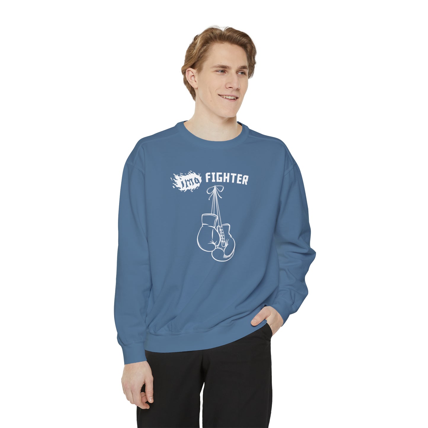 Fighter - logo - Unisex Garment-Dyed Sweatshirt