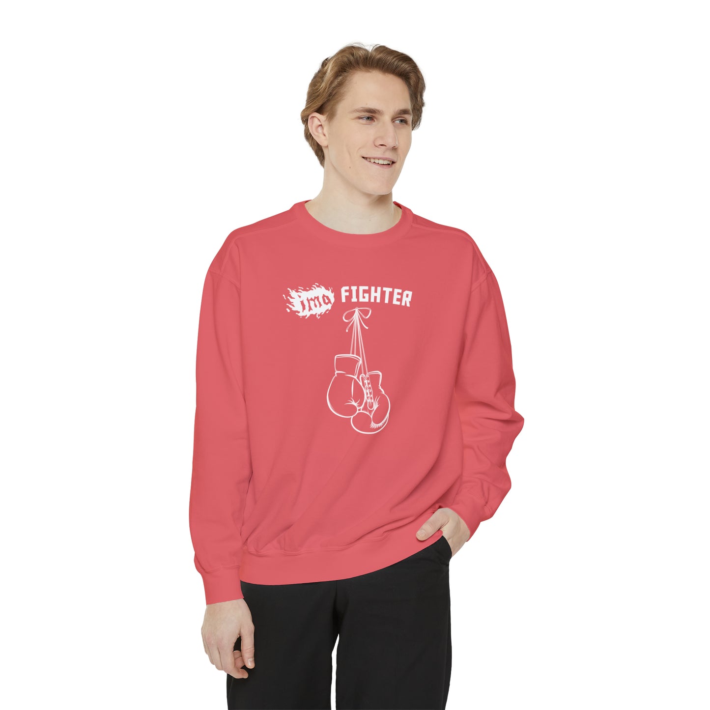 Fighter - logo - Unisex Garment-Dyed Sweatshirt