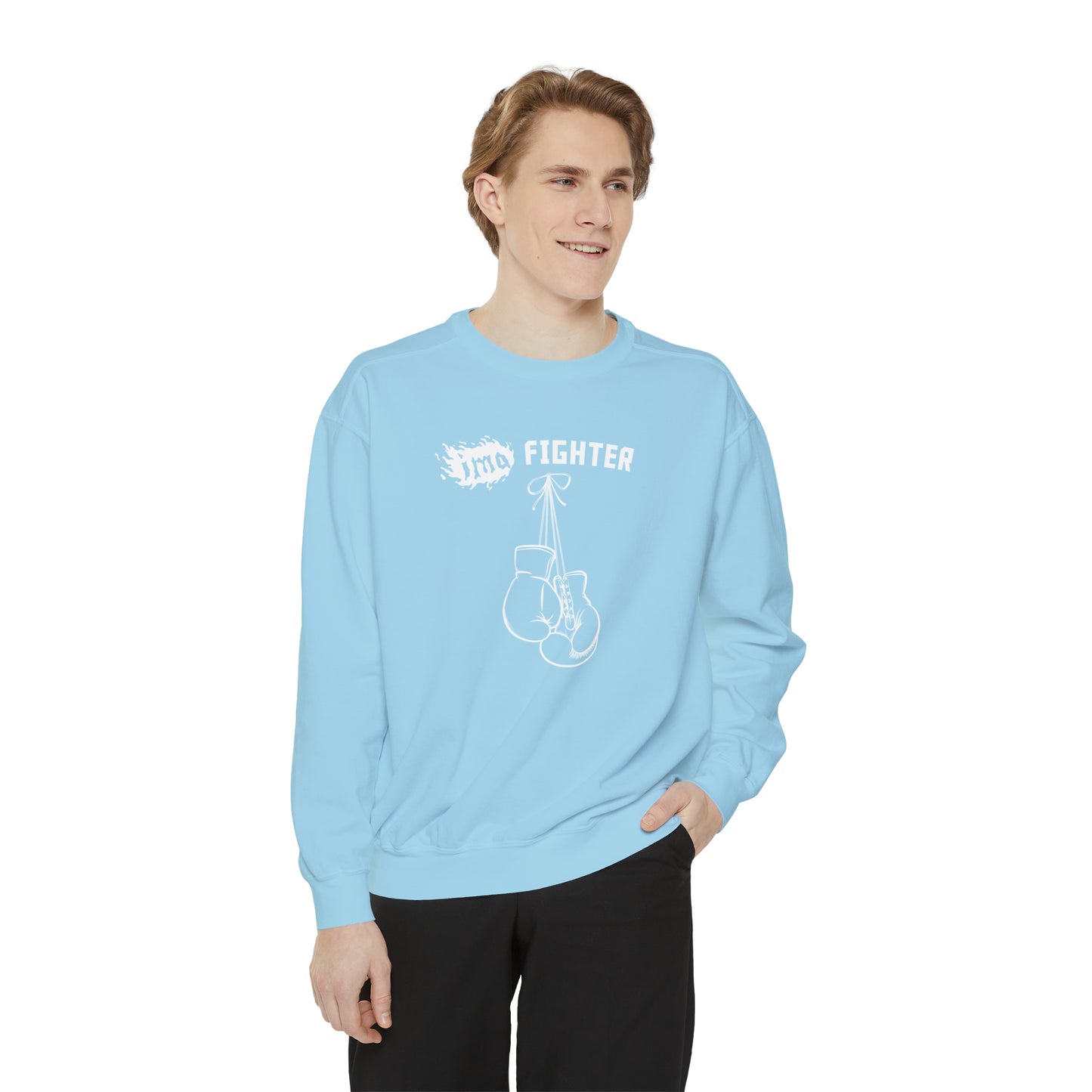 Fighter - logo - Unisex Garment-Dyed Sweatshirt