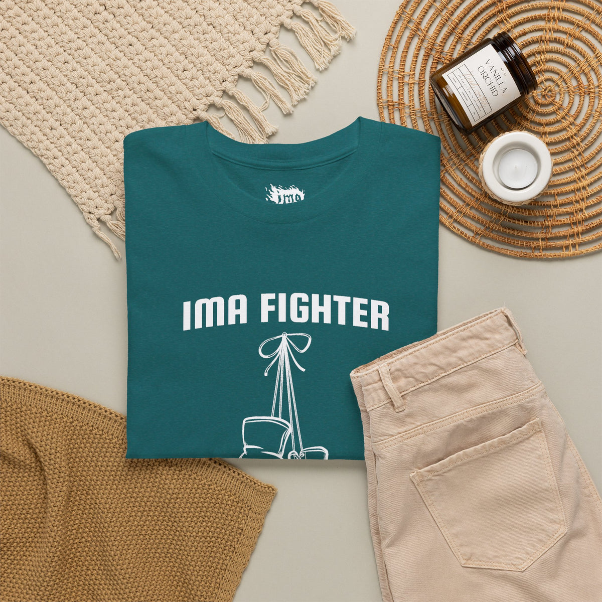 IMA Fighter – Teal Cervical Cancer Awareness Gloves Tee
