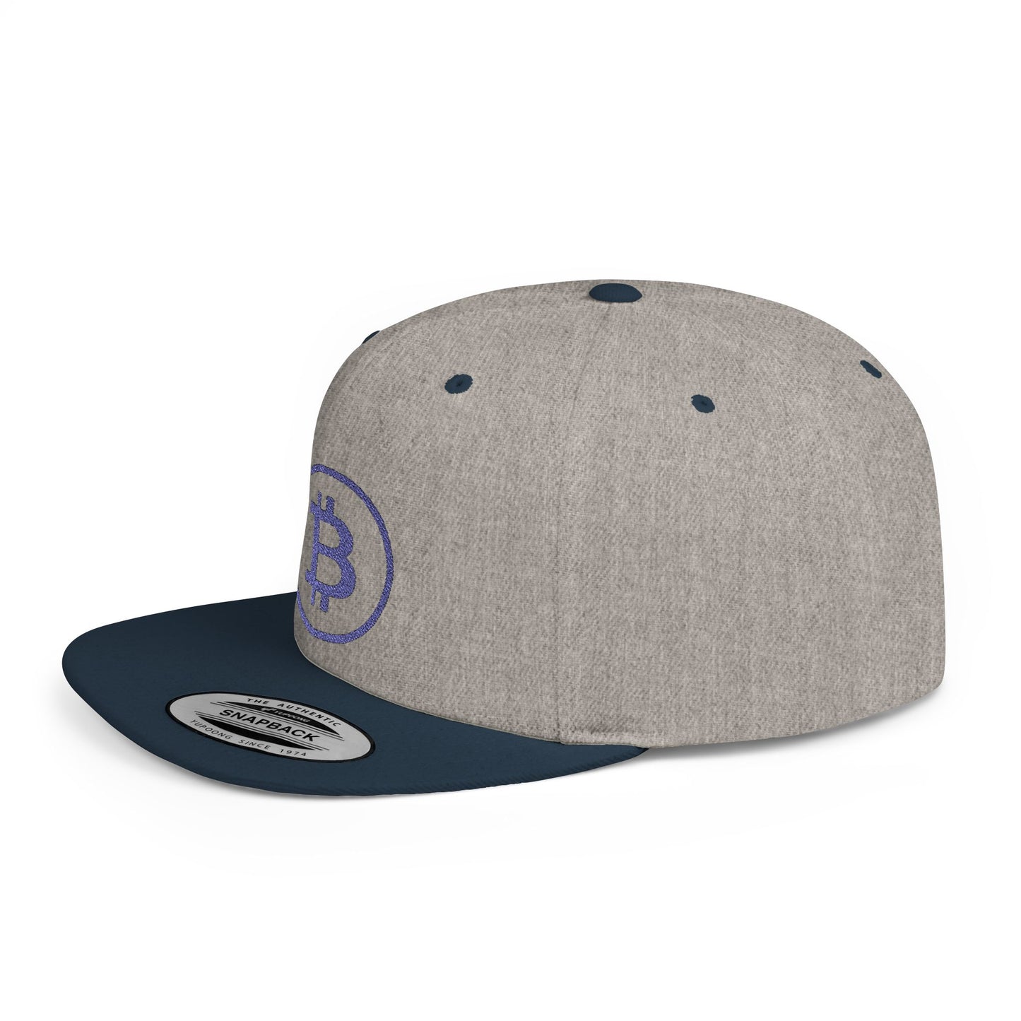 CRYPT-o-KEEPER - BTC blu- Flat Bill Snapback Cap | Trendy Hat for Outdoor Adventures, Western Events, Country Music Festivals, Everyday Style, Casual Wear