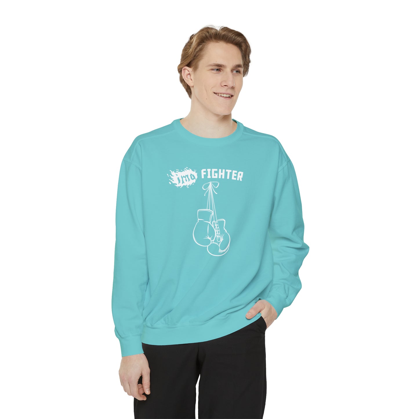 Fighter - logo - Unisex Garment-Dyed Sweatshirt