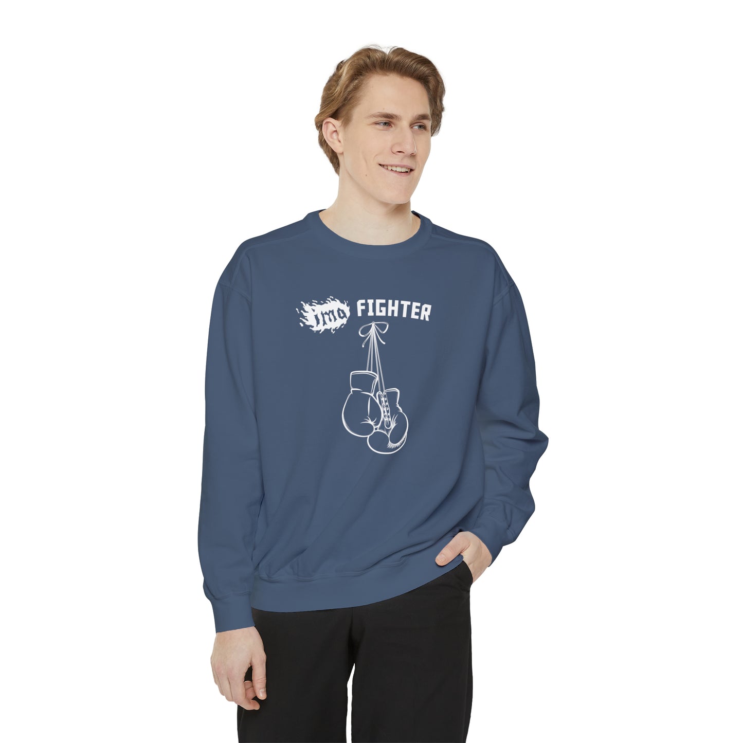 Fighter - logo - Unisex Garment-Dyed Sweatshirt