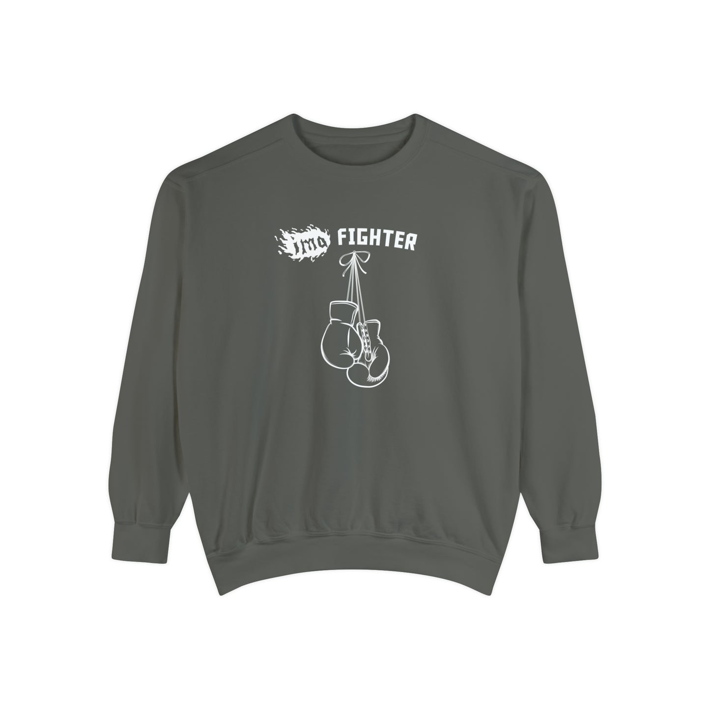 Fighter - logo - Unisex Garment-Dyed Sweatshirt