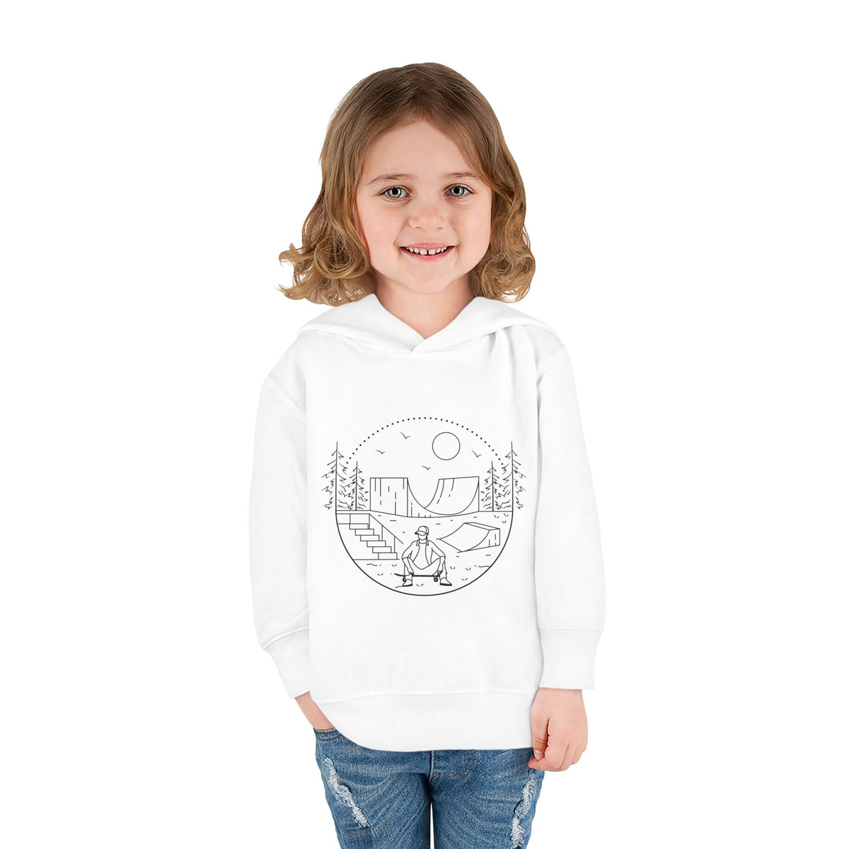 Skater - blk - Toddler Pullover Fleece Hoodie