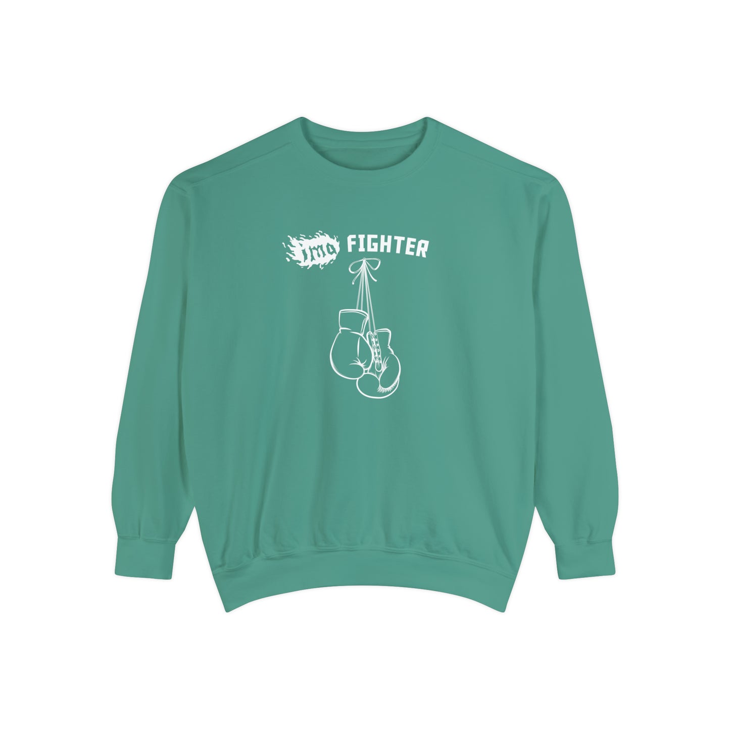Fighter - logo - Unisex Garment-Dyed Sweatshirt