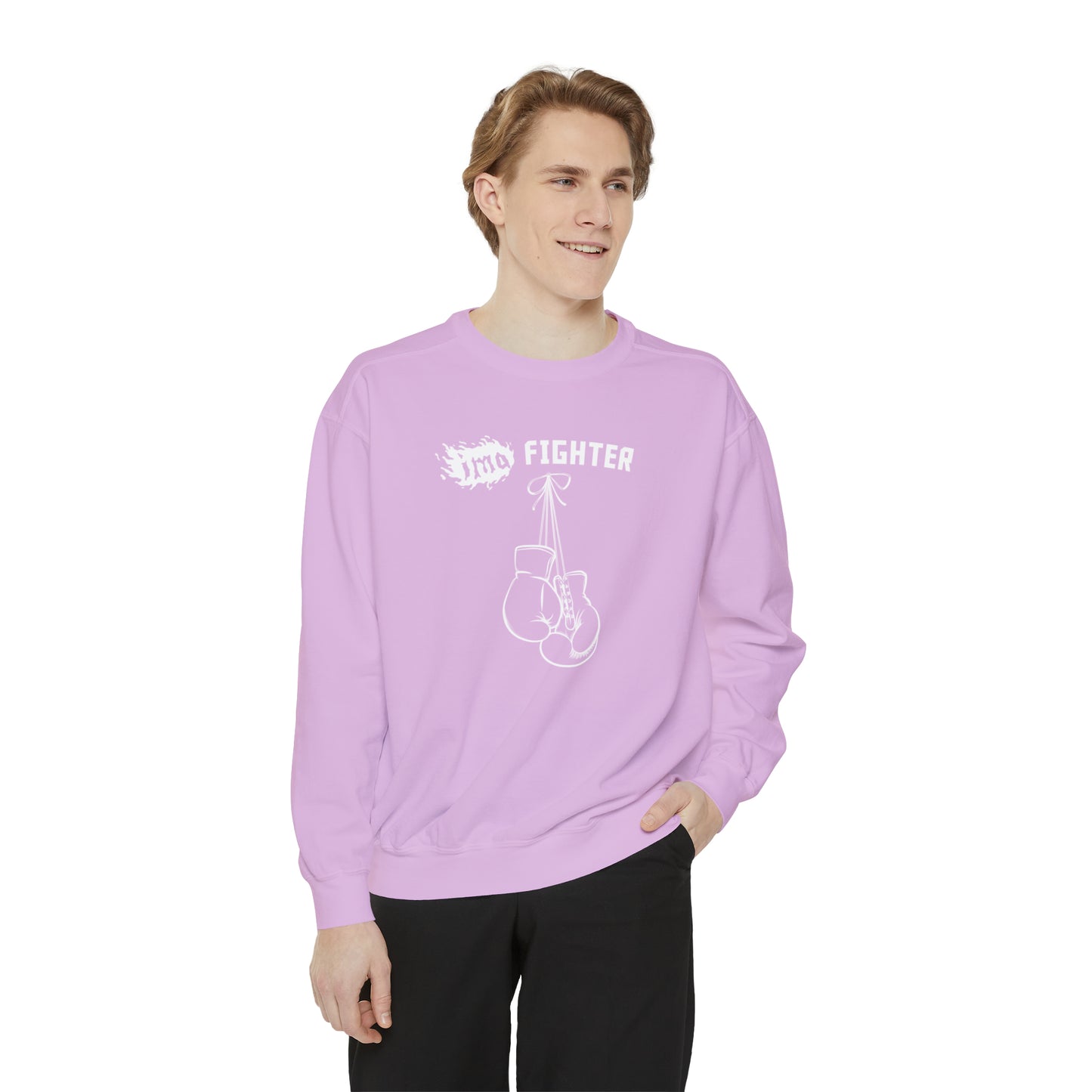 Fighter - logo - Unisex Garment-Dyed Sweatshirt