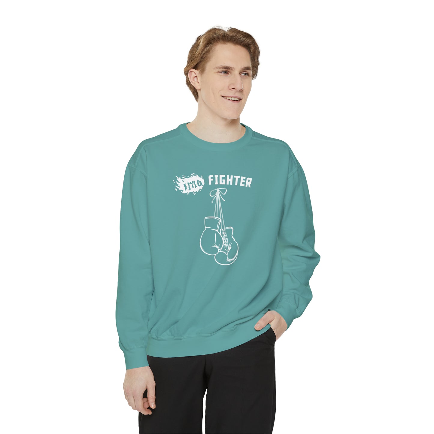 Fighter - logo - Unisex Garment-Dyed Sweatshirt