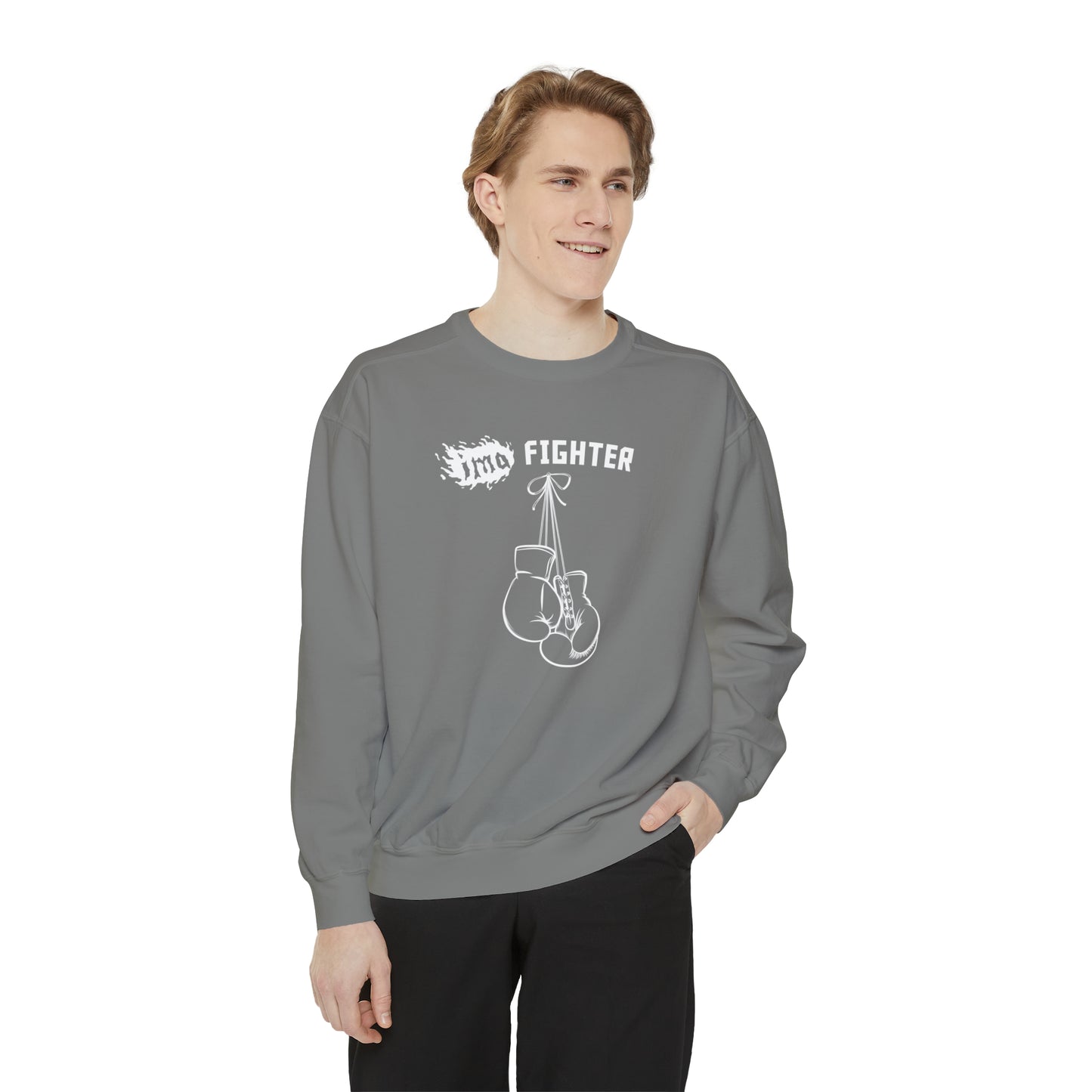 Fighter - logo - Unisex Garment-Dyed Sweatshirt