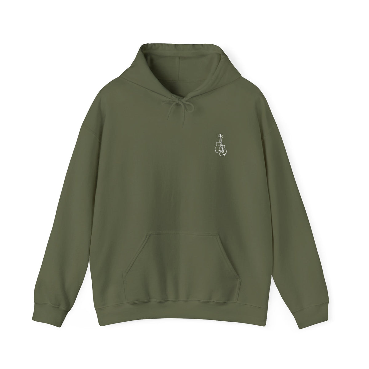 Fighter Small Text Hoodie - White