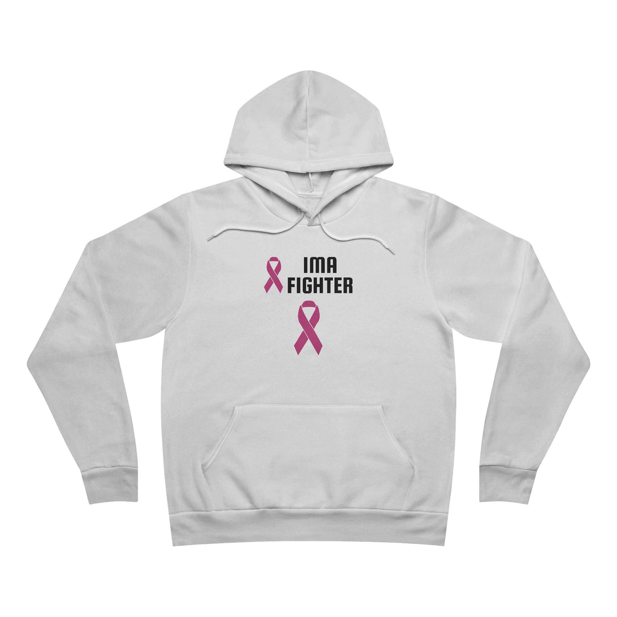 IMA Fighter – Pink Ribbon Pullover Hoodie – White