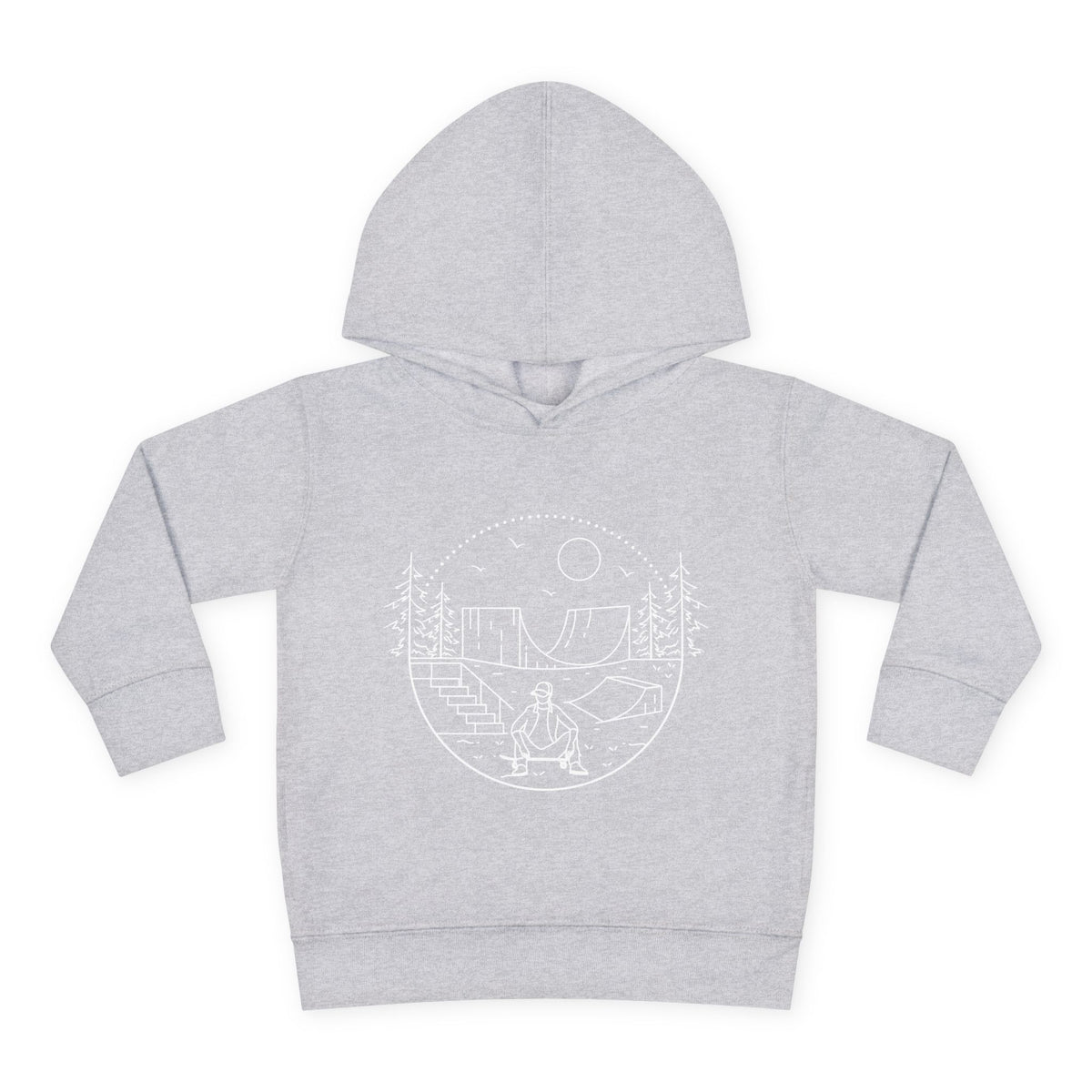 Skater - wht - Toddler Pullover Fleece Hoodie