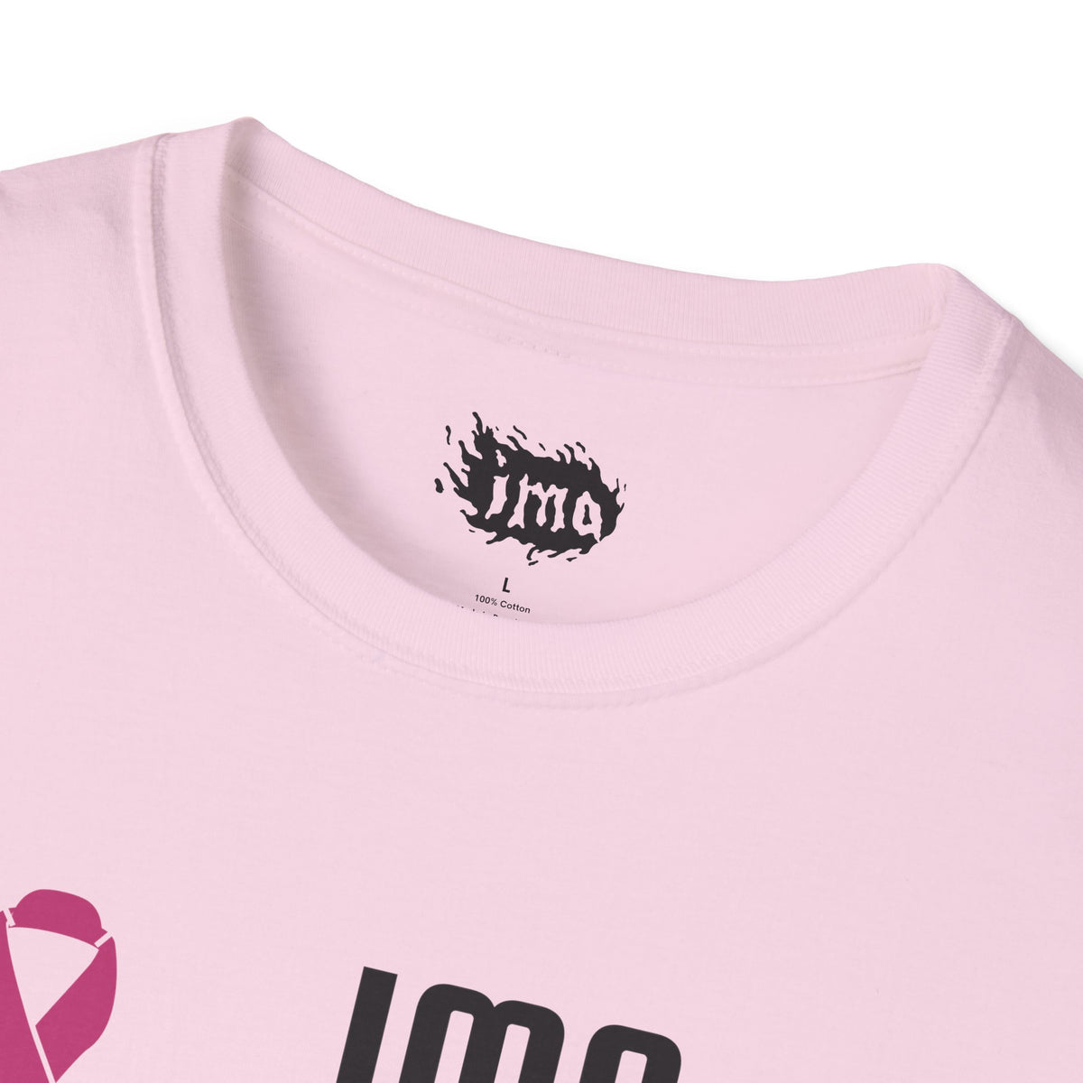 IMA Fighter – Pink Ribbon Unisex Tee – White/Light Pink