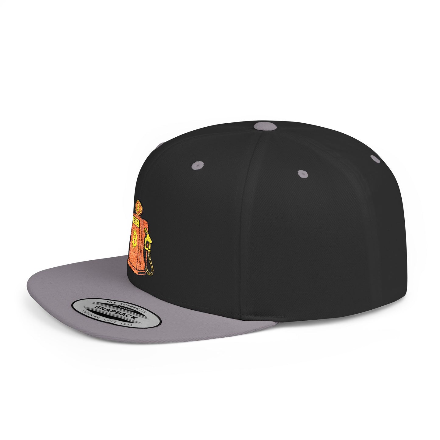 CRYPT-o-KEEPER - BTC gas- Flat Bill Snapback Cap | Trendy Hat for Outdoor Adventures, Western Events, Country Music Festivals, Everyday Style, Casual Wear