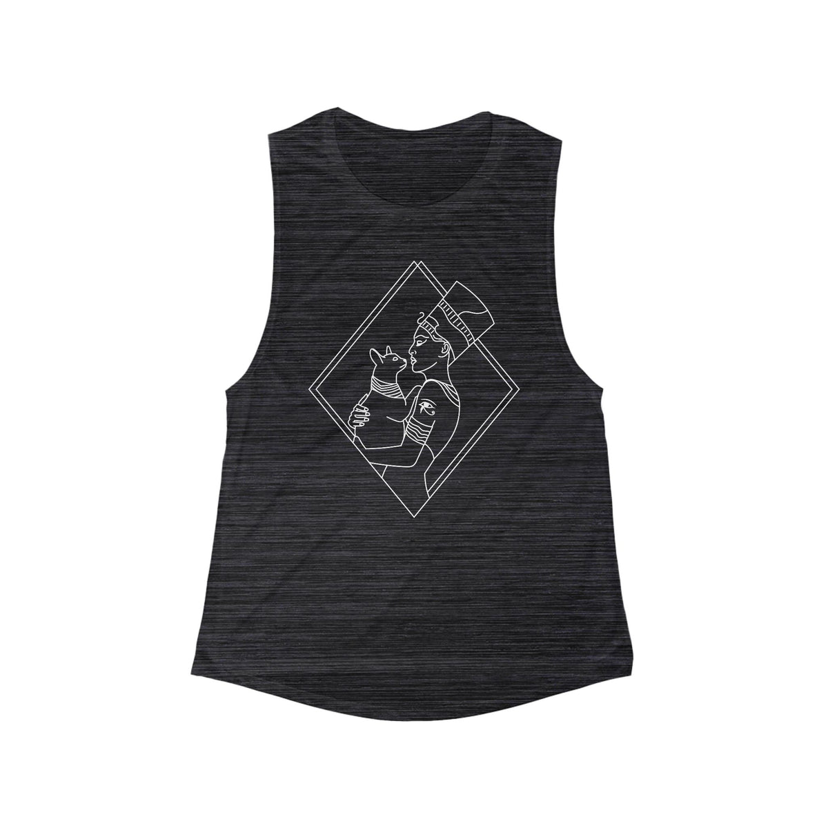 Cat Lady - Egyptian Queen - wht - Women's Flowy Scoop Muscle Tank