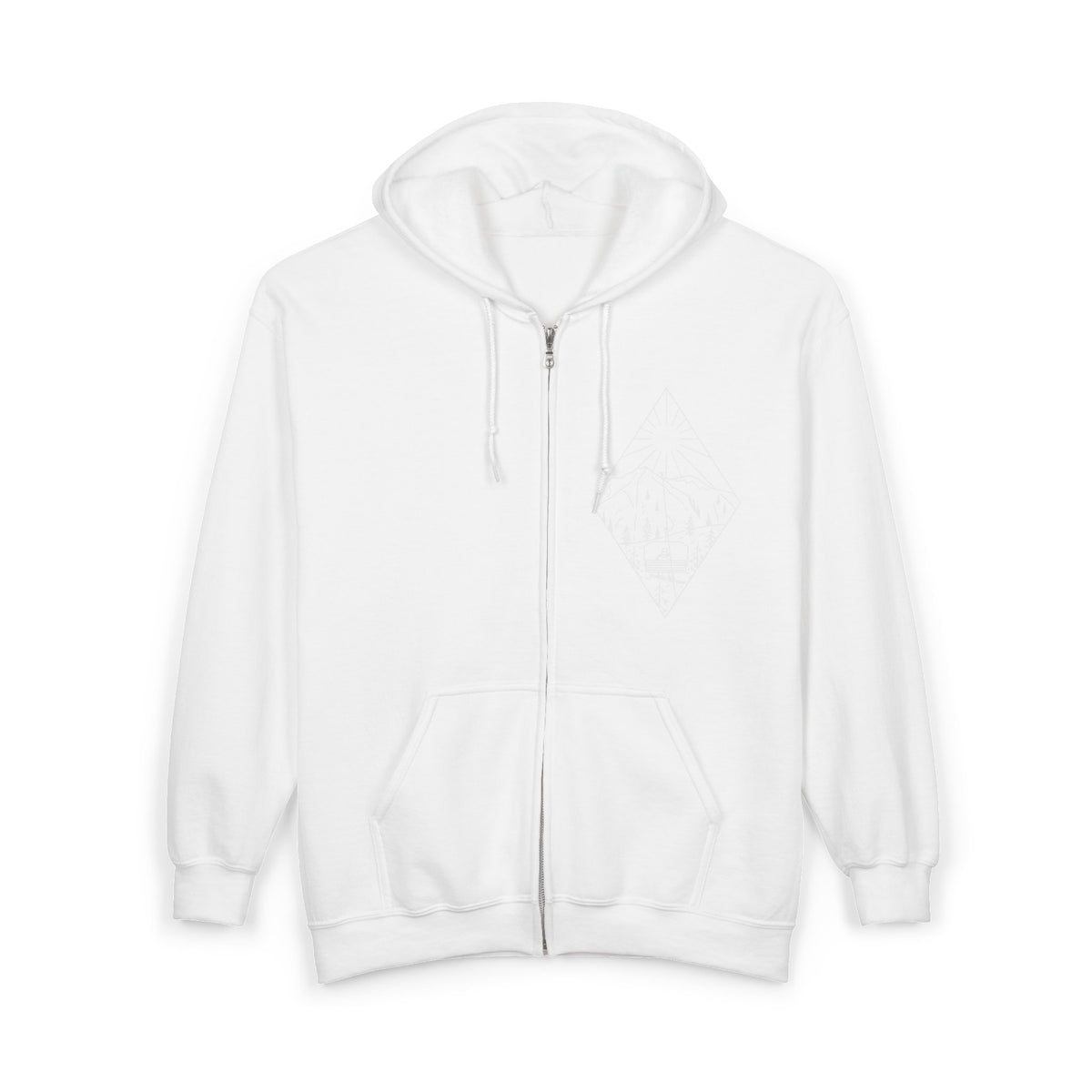Chairlift - wht - Unisex Heavy Blend™ Full Zip Hooded Sweatshirt