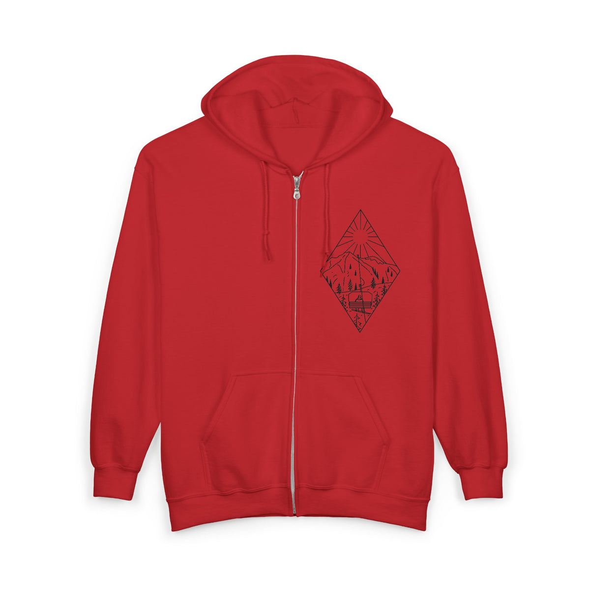 Chairlift - blk - Unisex Heavy Blend™ Full Zip Hooded Sweatshirt