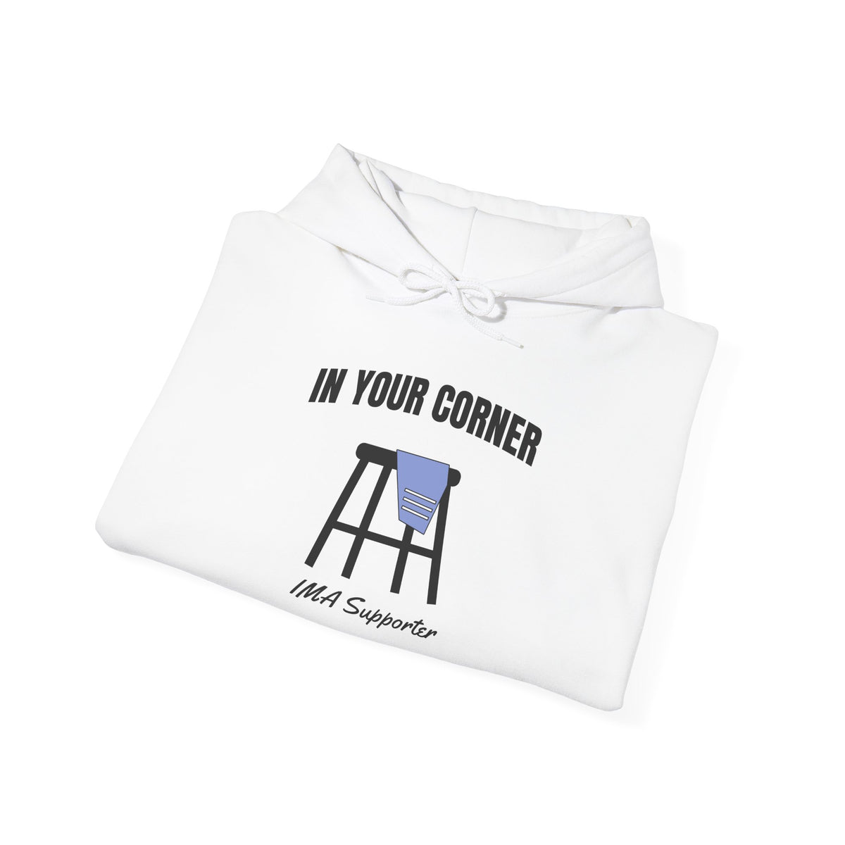 IMA Supporter – In Your Corner – Black/White – Periwinkle Stomach Cancer Awareness Hoodie