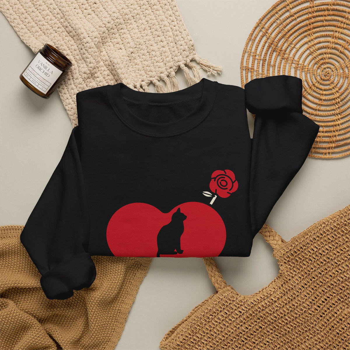 Cat Mom Tattoo Flash Crewneck Sweatshirt