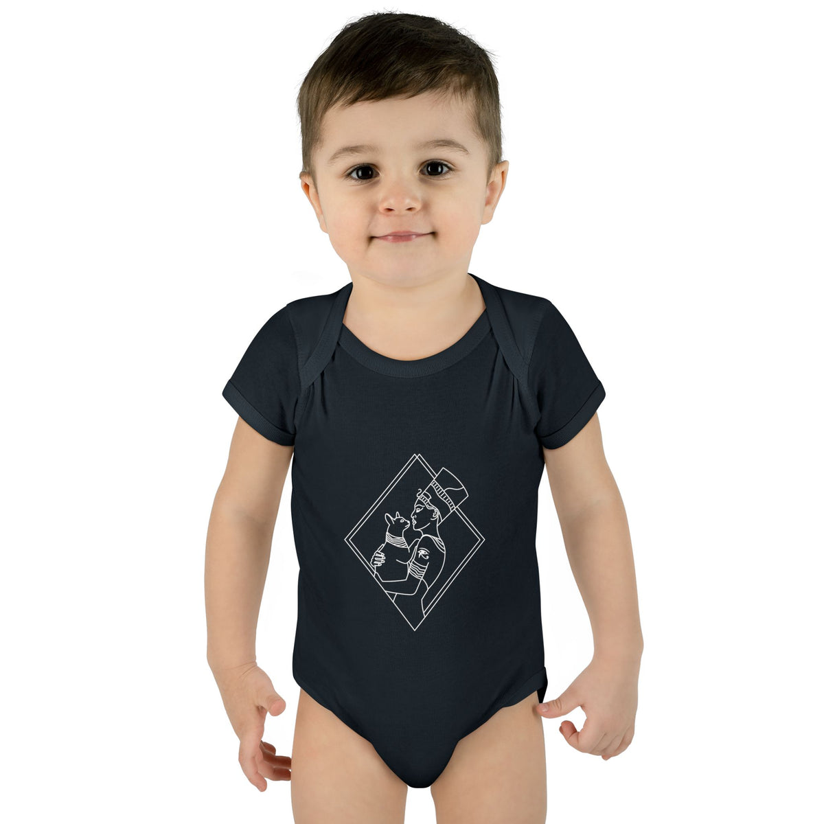 Cat Lady - Egyptian Queen - wht - Infant Baby Rib Bodysuit