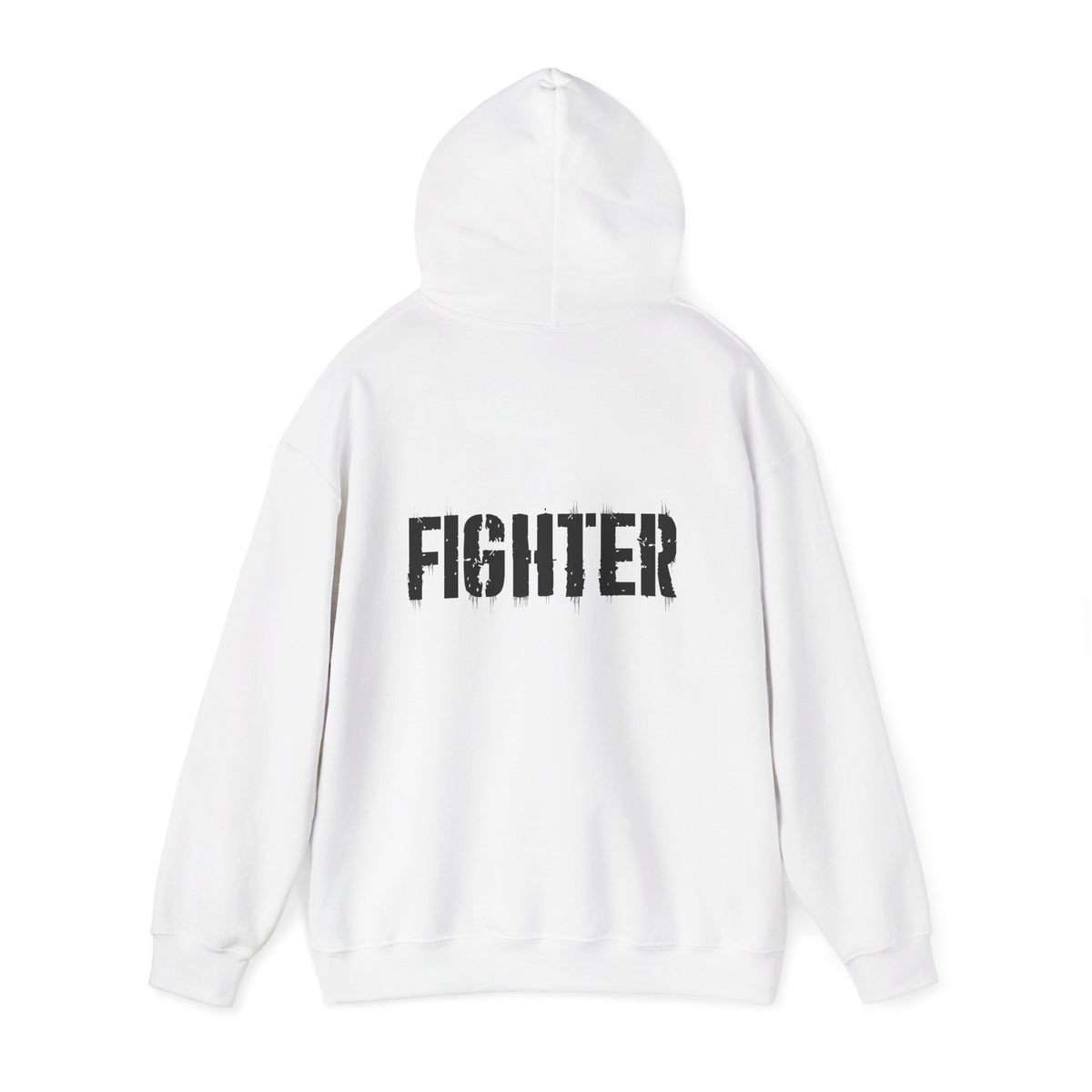 Fighter Text - Black/White - Unisex Heavy Blend Hooded Sweatshirt