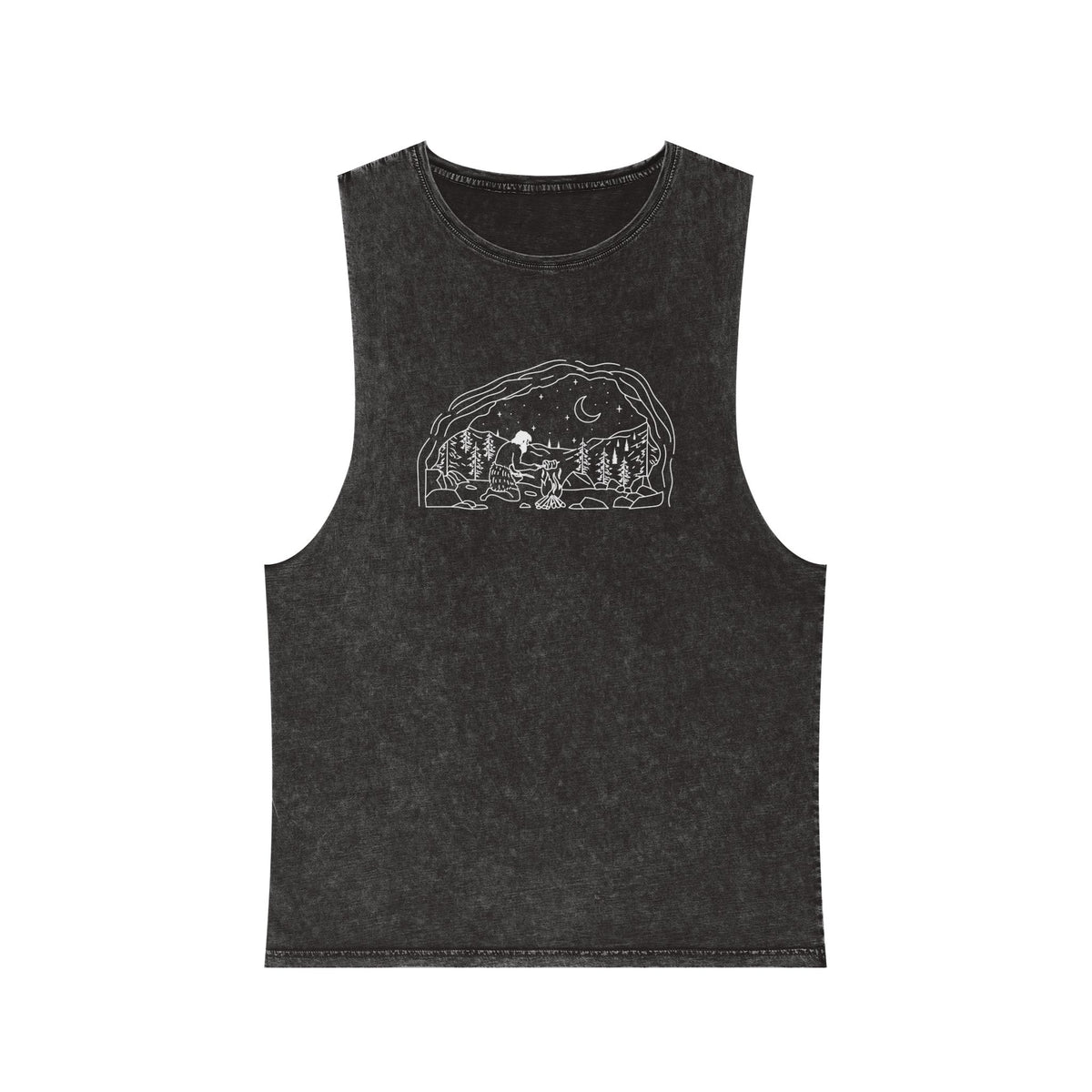Caveman - wht - Unisex Stonewash Tank Top