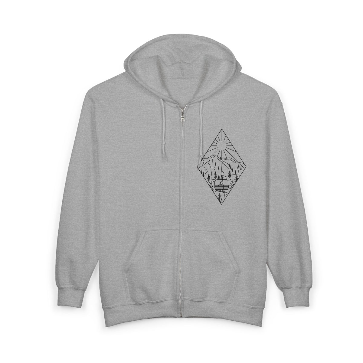 Chairlift - blk - Unisex Heavy Blend™ Full Zip Hooded Sweatshirt