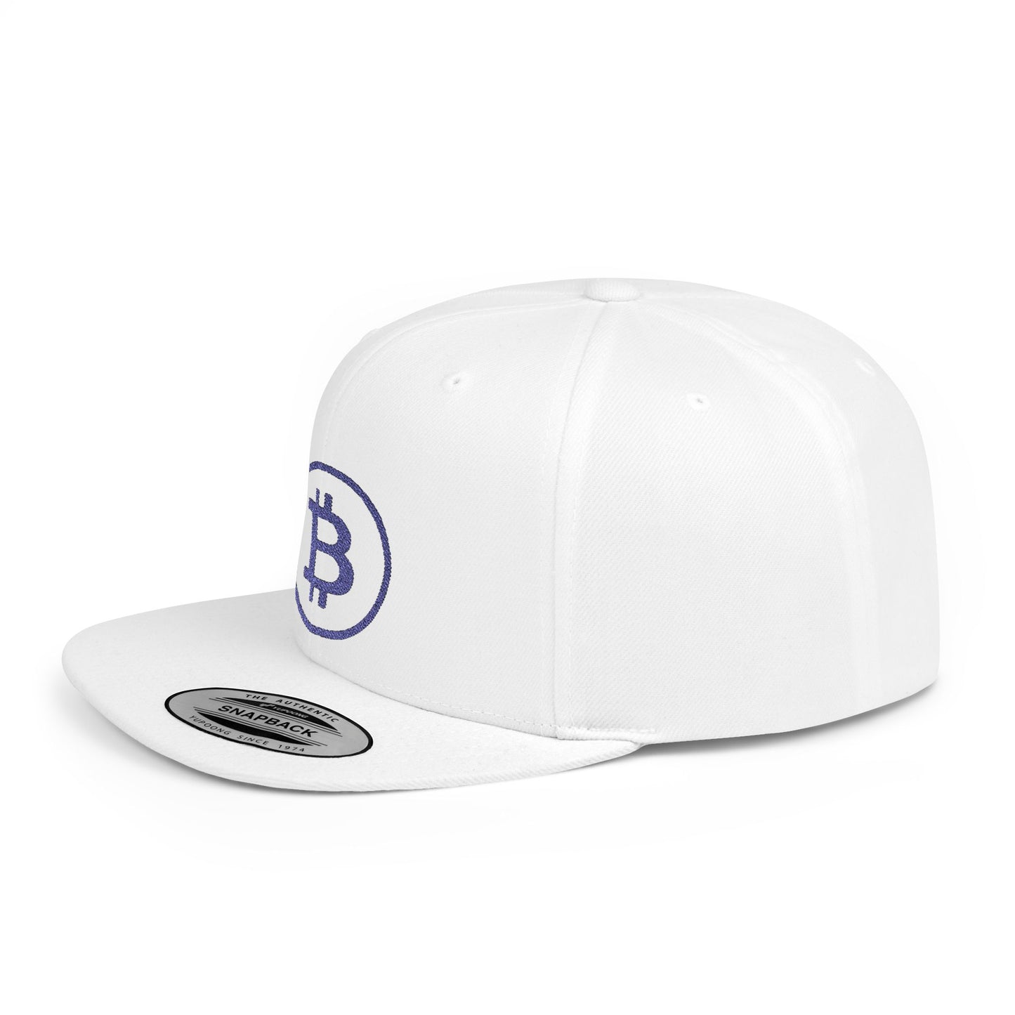 CRYPT-o-KEEPER - BTC blu- Flat Bill Snapback Cap | Trendy Hat for Outdoor Adventures, Western Events, Country Music Festivals, Everyday Style, Casual Wear