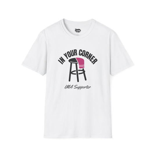 IMA Supporter – In Your Corner Unisex Tee – White/Light Pink