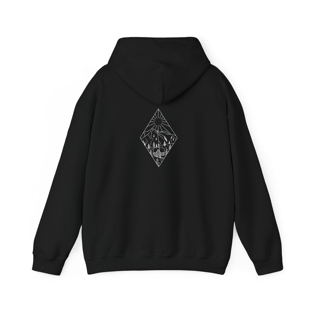 Chairlift - Black/White - Unisex Heavy Blend Hooded Sweatshirt