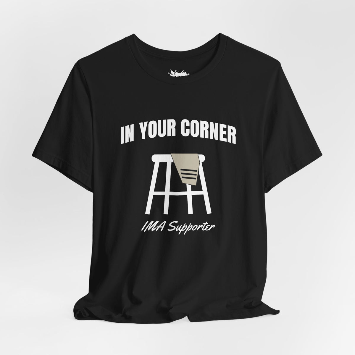 IMA Supporter – In Your Corner – Black/White – Pearl Lung Cancer Awareness Tee
